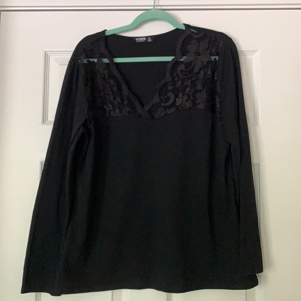 YOINS Black Lace long Sleeve